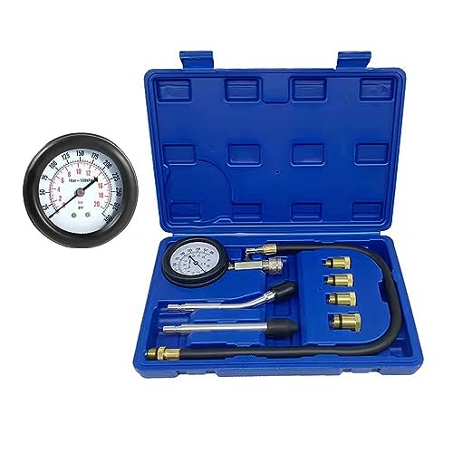 TONZACK Kit tester di compressione, tester di compressione standard, per benzina, 0-20 bar e 0-300 psi, tester di compressione per auto per controllare la compressione del motore, misura auto M10 M12