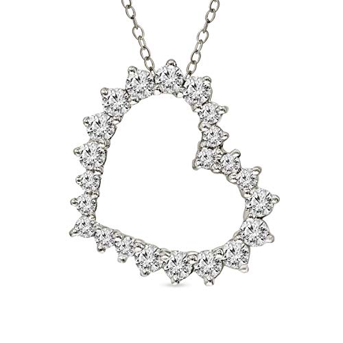 1/2 Carat | 10K White Gold | IGI Certified Lab Grown Heart Shape Diamond Pendant Necklace With Gold Chain | G-H Color, SI1 Clarity Friendly Diamonds