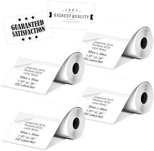 Thermal Labels 30x20mm For Phomemo Printers - 320 Labels/Roll Black On White