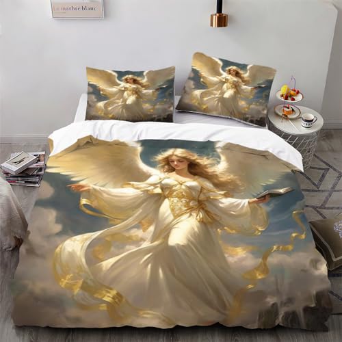 Housse de Couette 200x200cm Ange Divin Doré pour un Lit Enfant Apaisant - 3