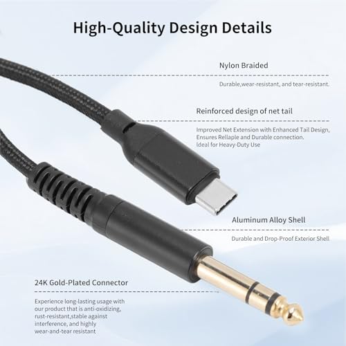 Cable USB C a Jack 6.35mm Macho 1 m miniatura 4