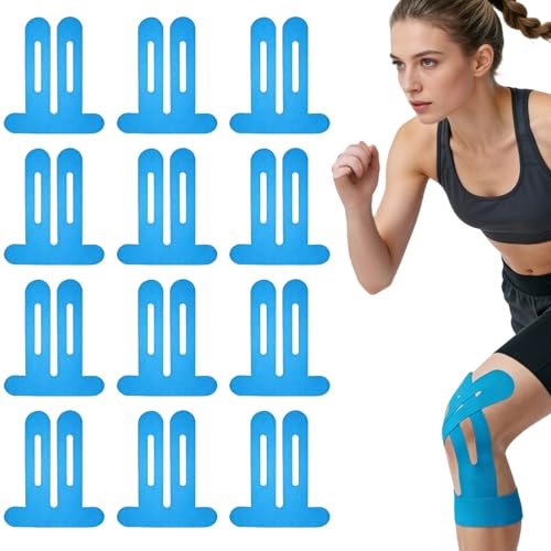 Correa de la rodilla, 12 piezas Banda Kinesiología Rodilla, Flexband, Banda Kinesiología, Banda de rodillas, Adecuado para rodillas, tobillos y muñecas, Prevención efectiva de lesiones deportivas.