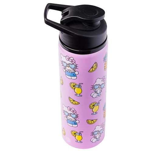 Image of Silver Buffalo Hello Kitty Summer Style, Stainless Steel Water Bottle, 25oz | Sanrio, 0.74 Liters