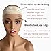 Prudenp Lace Wig Grip Band with Ear Cut Out for Women Adjustable Velvet WigGrip Band for Glueless Wig, Wig Band with Non-Slip Silicone Strip Natural Lace Edge (Beige)