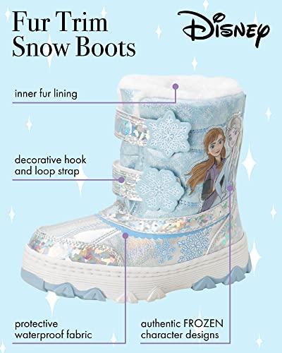 Disney Frozen Elsa and Anna Snowflakes - Girls Insulated Warm Waterproof Winter Snow Boots (Toddler-Little Kid)2