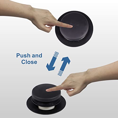 Black Tub Drain Tip-Toe Tub Trim Set Conversion Kit Assembly, Hidrop Bathtub Drain Replacement Trim Kit With 2-Hole Overflow Faceplate And Universal Fine/Coarse Thread, Matte Black #TOP2