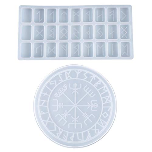 Moule en silicone runes pour résine époxy de divination - 2