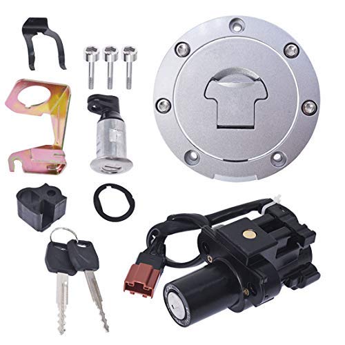 WFLNHB Ignition Switch Fuel Gas Cap Seat Lock Key Replacement for 2007-2014 Honda CBR600RR, 2008-2014 CBR1000RR