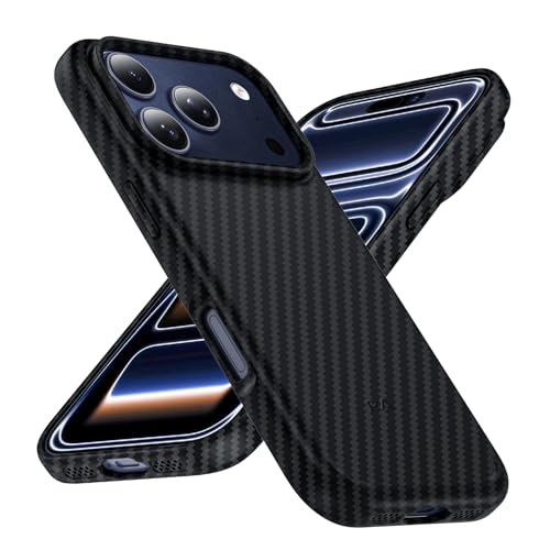 Phoneaura MagCase Deluxe Carbon Hülle für iPhone 17 PRO kompatibel mit MAGSAFE I Carbonhülle iPhone 17 PRO I Schutzhülle + Schutzglas I Case I Handyhülle (Carbon Optik +2 Schutzgläser +1 Kameraglas)