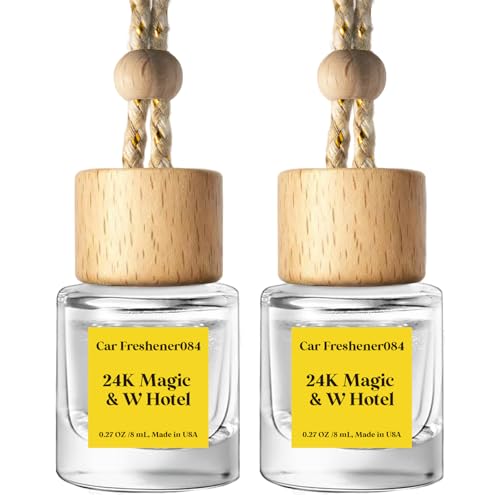Image of C Classy Hanging Car Air Freshener 2 Pack, 24.K Ma.gicl Essential Oil Diffuser, Long-Lasting Fragrance, Cute Glass Bottle Car Accessories for Women & Men, Made in USA