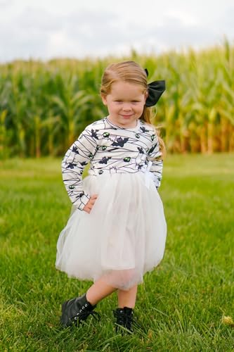 Unutiylo Toddler Girls Halloween Tutu Tulle Dress Thanksgiving Dress Long Sleeve Party Dress 2-7 Years4