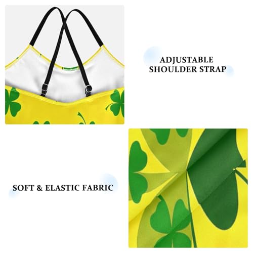 Bathing Suits for Toddlers, Summer Beach Bathing Suit 3-10 Y, Green Shamrock Leaves Yellow3