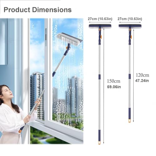 Limpiador profesional de ventanas multiusos con brazo largo de 120 cm 3
