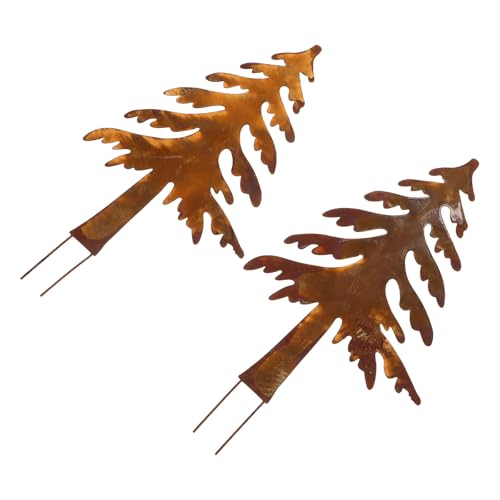 Estacas metálicas navideñas OSALADI de hierro marrón para jardín, pack de 8 5