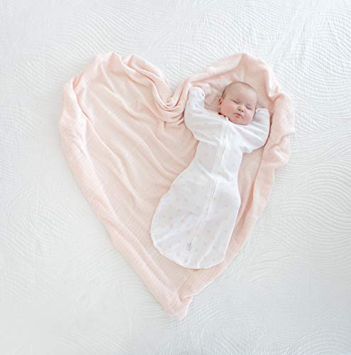 Image of Amazing Baby Cellular Blanket, Premium Cotton Knit, Ultra Soft, Breathable, Cozy Gift for Baby Boys and Girls, Favorite Toddler Blanket, 44 x 44 inches (112 x 112 cm), Soft Pink