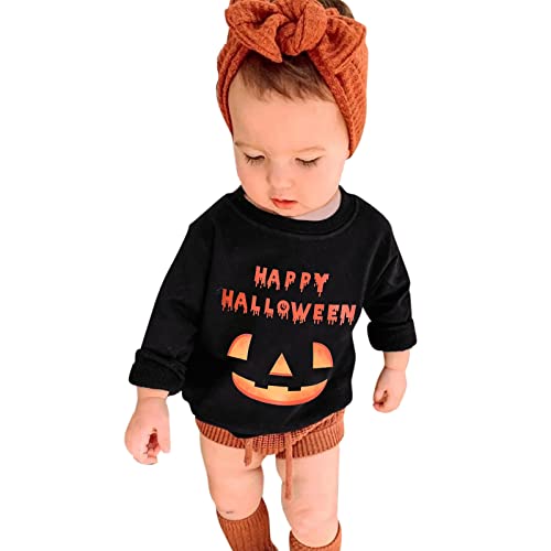 Toddler Halloween Crewneck Pullover Sweatshirt Cute Autumn Pumpkin Shirt Baby Boy Girl Halloween - Main Image
