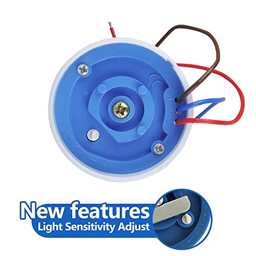 Image of amiciSmart Automatic On /Off Street Light 2 Way Switch Controller AC 220V 10A Photocell Sensor for Outdoor Lights, White