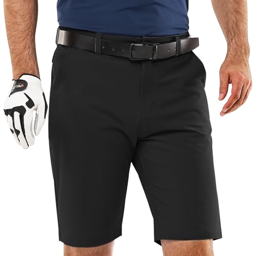 33,000ft Pantalones Cortos de Golf, Pantalones Cortos para Deportes al Aire Libre, Pantalones Cortos de Senderismo Ligeros con Protección Solar UPF 50+ de Secado Rápido, Negro 34