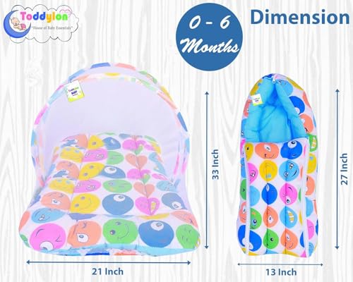 Image of Toddylon Baby Bed New Born Baby Bedding Set | Baby Bags | Mattresses | Mosquito Net | Foldable Mattress | Cotton | Baby Bed with | Gadda Set (0-6 Month) (3PCS Set)