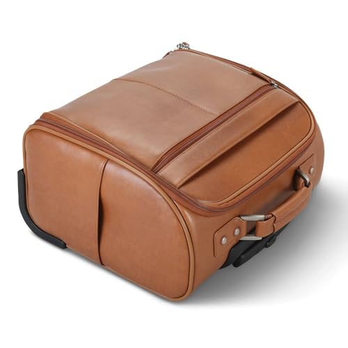 Hammacher Schlemmer The Rolling Widemouth Leather Underseat Carry On - Black4