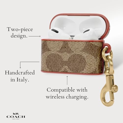 Coach Signature AirPods Pro Case - Compatible with AirPods Pro 2nd / 1st Generation - Signature Tan