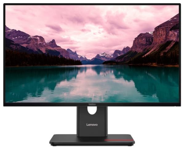 Image of Lenovo ThinkVision T24-40 Monitor | 23.8 inch (62.9cm) FHD IPS 120Hz Monitor | 4ms, 99% sRGB|Tilt, Swivel, Pivot, Height Adjust Stand | Black | 64A4MARXIN