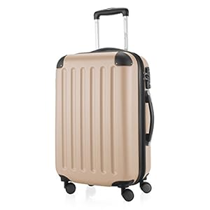 HAUPTSTADTKOFFER – Spree – Bagages Cabine à Main, Valise Rigide, Trolley, ABS, TSA, extra léger, extensible, 4 roues, 55 cm, 42 L, Champagne