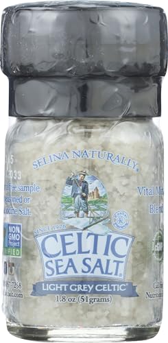 Light Grey Celtic Sea Salt Mini Grinder, 1.8 Ounces