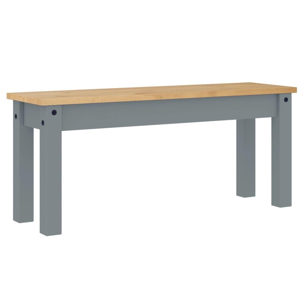 Banco de madera de pino macizo, 105 x 30 x 45 cm, para comedor, color gris, para cocina y pasillo, resistente banco de madera con aspecto rústico, soporta hasta 110 kg