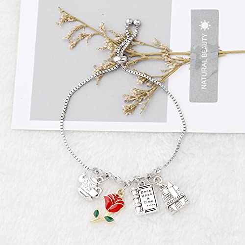 MYOSPARK Beauty Bracelet Beauty Inspired Gift Rose Flower Bracelet Princess Fans Gift2