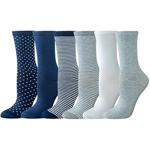 Amazon Essentials Women's Crew Socks, Navy Cover