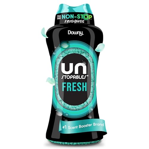 Downy Unstopables In Wash Scent Booster Beads, Fresh Scent, 24 oz, Laundry Beads For Odor...