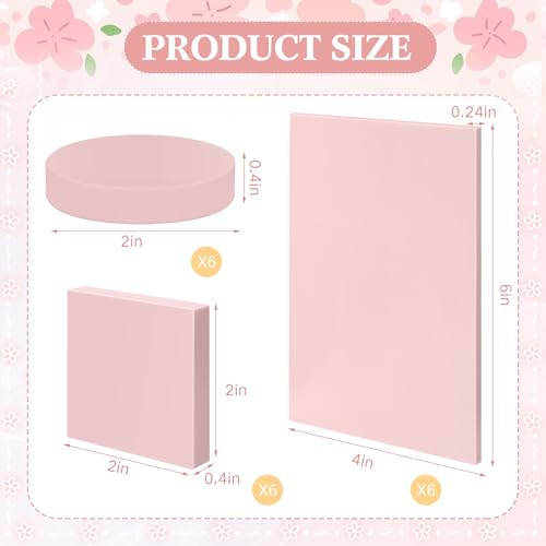 image for Innconee 18 Pcs Rubber Stamp Carving Blocks Pink Soft Linoleum Blocks 