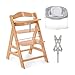 hauck Alpha+ Hochstuhl Set inkl. Alpha Bouncer 2in1 Babysitz & Babywippe - Mitwachsender Holzhochstuhl aus Buche ab Geburt bis 90 kg, Höhenverstellbar, TÜV Geprüft