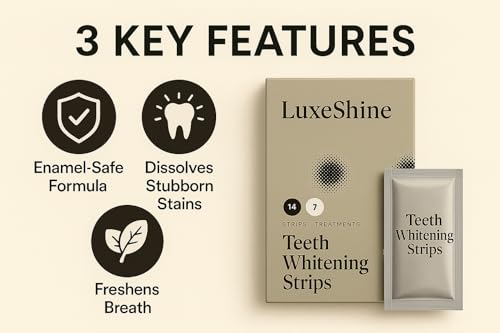 Image of Teeth Whitening Strips - Dry Strip Technology, 14 Strips for Tooth Whitening & Sensitive Teeth, Enamel-Safe & Professional Whitening Strips - Removes Stubborn Stains