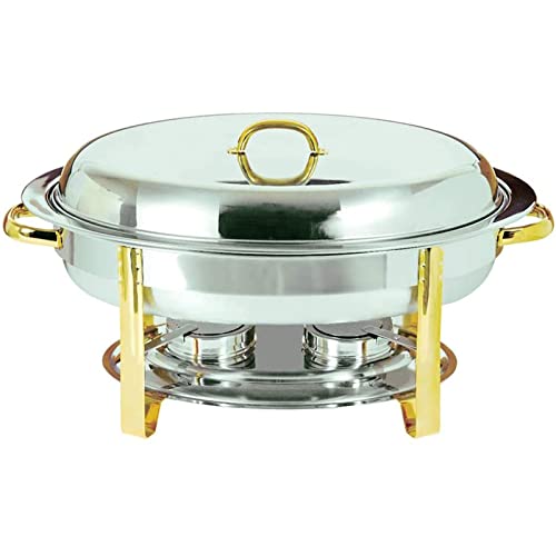 hyywmgx Ovaler Chafing Dish, 6 Quart Chafing Dish Buffetwärmer-Set mit Speisepfanne, Wasserpfanne, Rahmen, Deckel und…