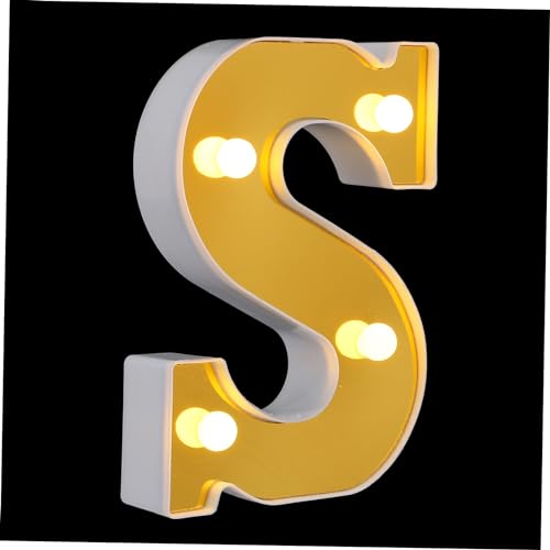 DIYEAH Decorativa LED De Letra S De Único Para Bodas Cumpleaños y Fiestas Sin Batería Para Decoración De Eventos