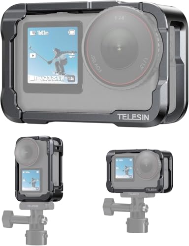 DJI Osmo Action 6 ��p �A���~�����P�[�W �ی�t���[�� ���C�z���[�d���J�o�[�Ɍ݊� �N�C�b�N�����[�X �֗��ȏ[�d �ی�t���[�� �R�[���h�V���[�O���[�u��1/4�l�W���t�� �ڑ��\ �O�r ���B��_ �}�C�N�Ȃ� DJI Osmo Action