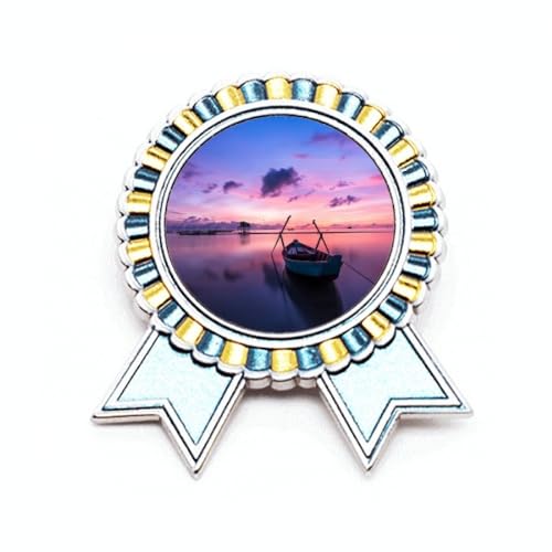 Broche mer et bateau nature en métal M pour sublimer vos vestes de saison