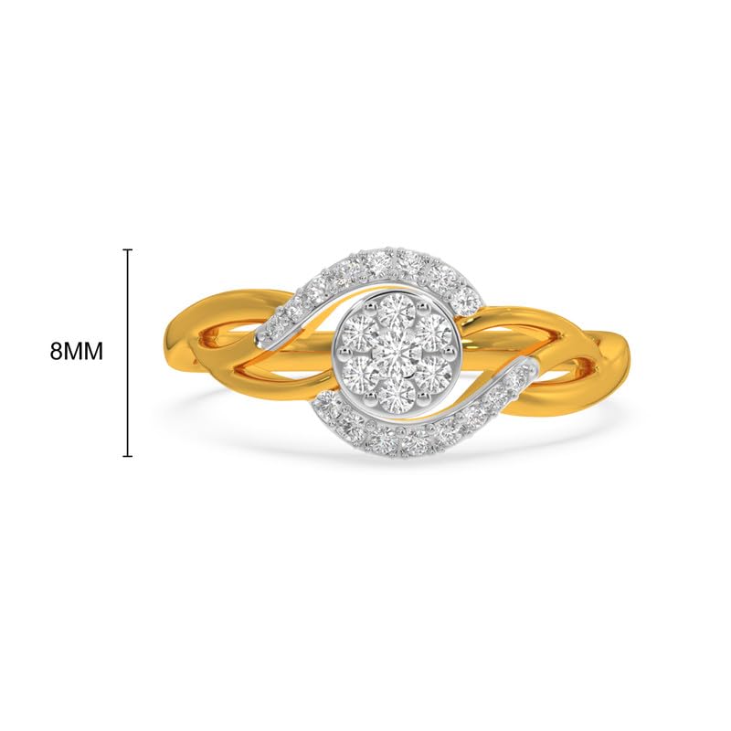Image of KISNA 14k / 18k Real Gold & Diamond Ring | Diwali, Rakhi Rakshabandhan Gift for Sister /Bhabhi /Women | With Certificate of Authenticity & BIS-Hallmarked Gold Jewellery | Kush Diamond Ring