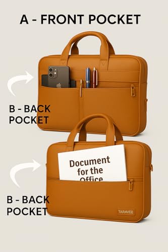 Image of Premium Laptop Shoulder Sling Bag, Executive Business Travel Messenger Bag for Men & Women, Luxury Protective Laptop Case Compatible with MacBook, HP, Dell, (15.6 Inches)