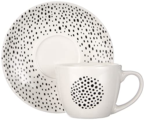 Tognana Graphic - Juego de 6 tazas de café con plato a juego, 80 cc, altura: 6 cm, porcelana de ceniza de hueso, color… - Imagen 8