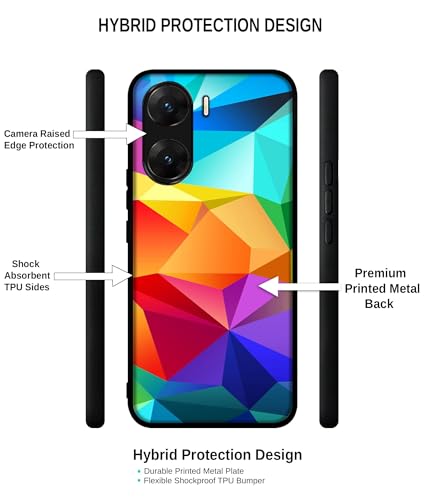Image of Colorful Pattern Design Premium 2D Printed Metal Back Case Cover for Vivo V29E 5G