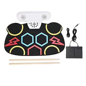 Roll-up drum draagbare coole dubbele hoorn elektronische drumset oefenpad drumkit zwart