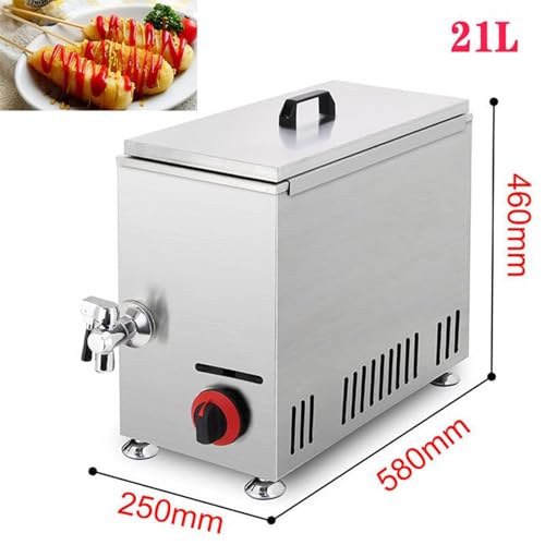 Kommerzielle Gas-Fritteuse, 21 L, Automatische Käse-Hot-Dog-Wurst-Grill-Ofen-Sticks-Fritteuse, Mit Ölablassventil, Einstellbare Temperatur, Für Restaurant, Geschäft, Zuhause – Bild 6