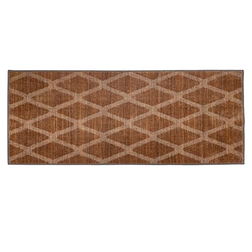 Image of Welspun Premium Runner for Hall, Bedroom & Living Room | Geometric Design | Textured Feel | Easy Maintenance | Fold Mark Resistance | Machine Tufted | (2 x 5 ft, Brown)