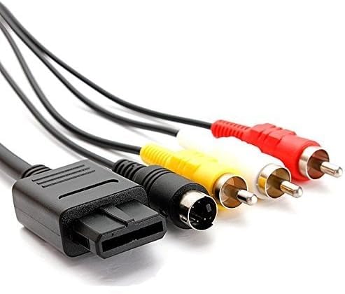 Image of Y.D.F AV + S-Video Cable for N64, AV +S Video Composite Cord Compatible with N64 /SNES /NGC /SFC 6 Feet (Plug and Play)