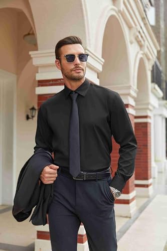 COOFANDY Mens Stretch Dress Shirts Long Sleeve Button Down Shirt Regular Fit Formal Business Shirts2