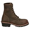 Chippewa Men`s Brown 8In Round Soft Toe Work Boot