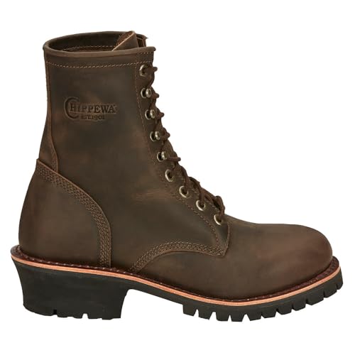 Chippewa Men`s Brown 8In Round Soft Toe Work Boot2